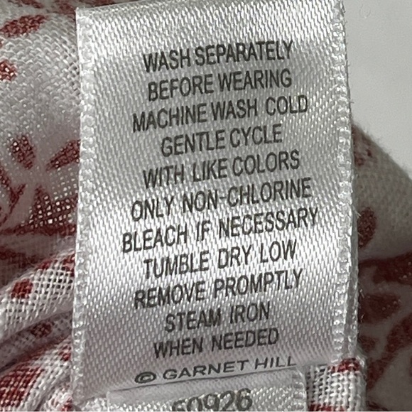 Garnet Hill Floral Button Up Top Women’s Size 0 European Flax Linen Long Sleeve - Picture 8 of 8